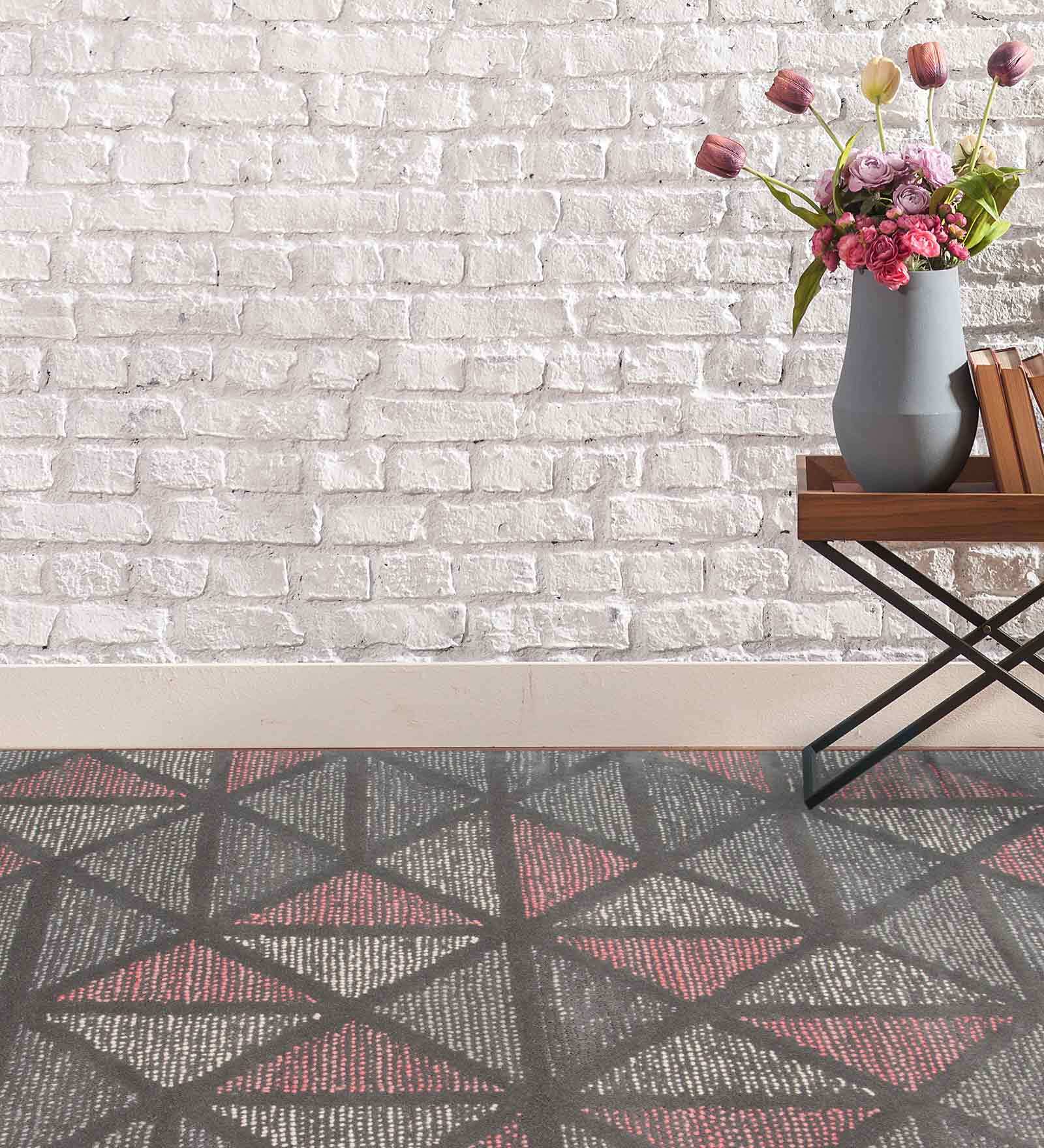Multicolor Geometric Wool 4 ft x 6 ft Hand Tufted Carpet