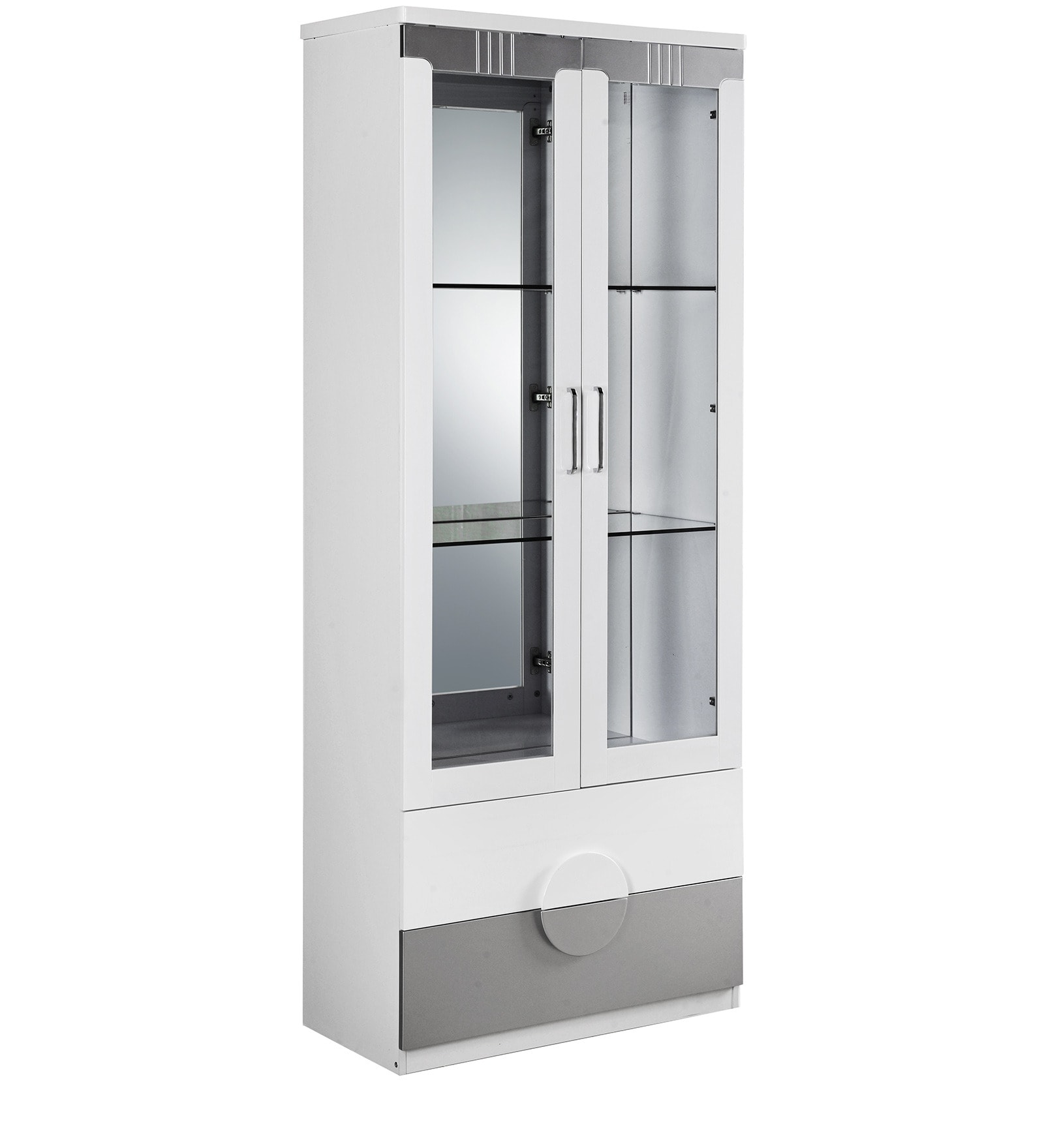 Aster Crockery Cabinet in White Finish Aster Crockery Cabinet in White Finish