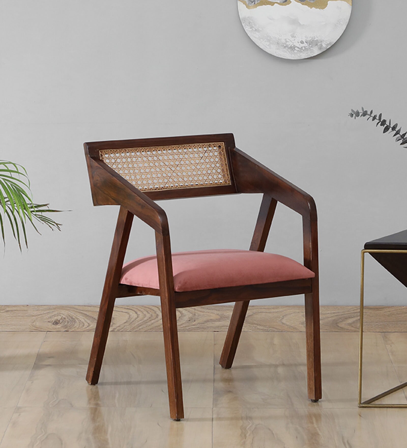 Buy Aster Solid Wood Arm Chair in Dark Pink Colour at 33 OFF by Globally Indian Pepperfry