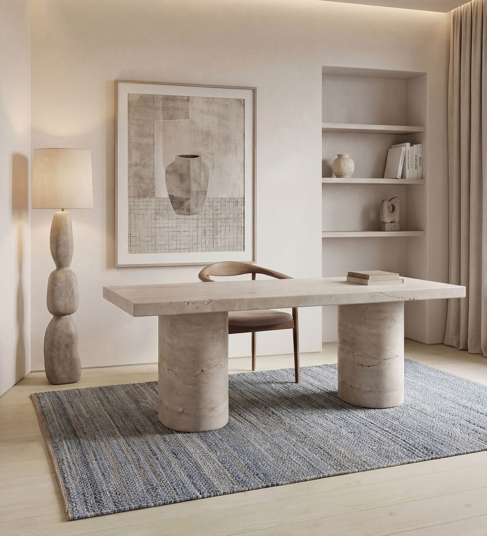 Soft Abstract Braided Rug 5X8 ft| Deep Navy & White Carpet Dhurrie