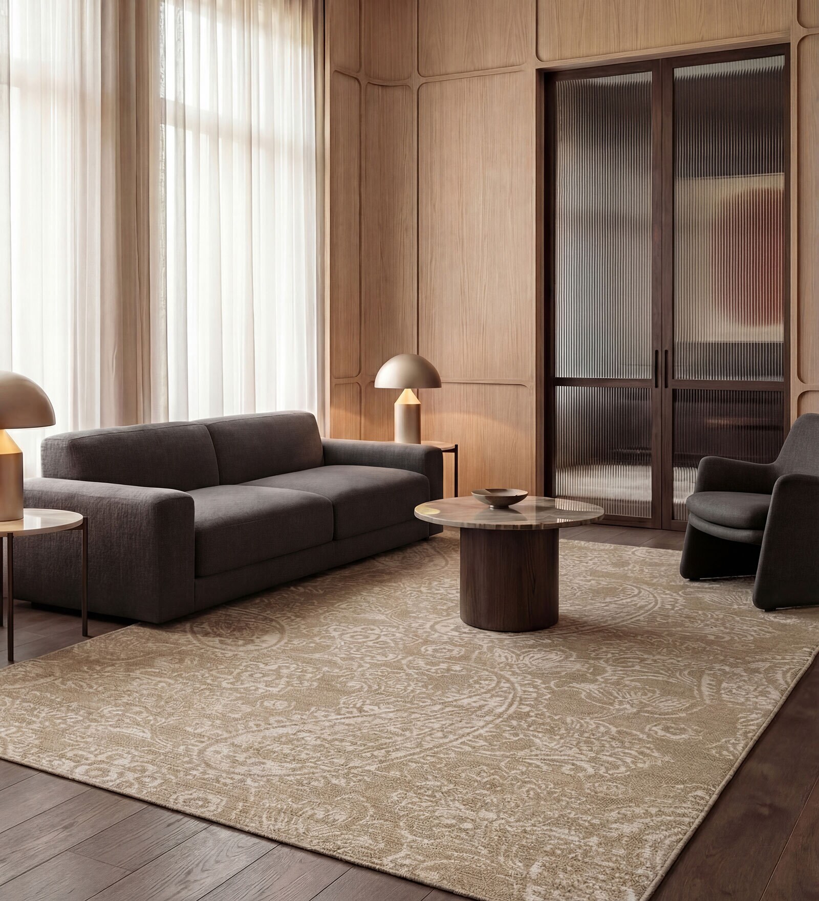 Soft Paisley Rug 5X8 ft| Ashwood & White Carpet Dhurrie