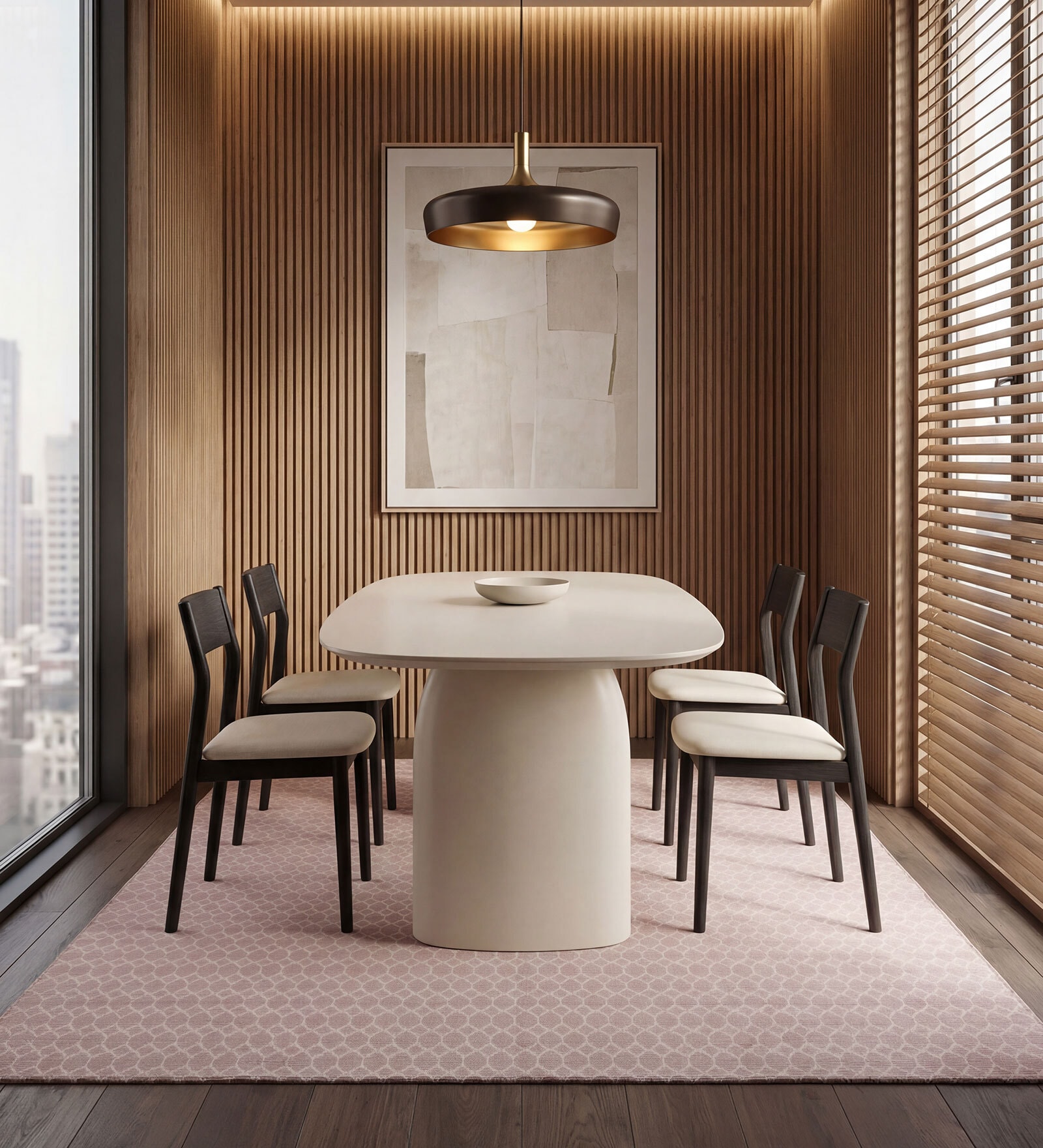 Soft Trellis Rug 8X10 ft| White & Medium Rose Carpet Dhurrie