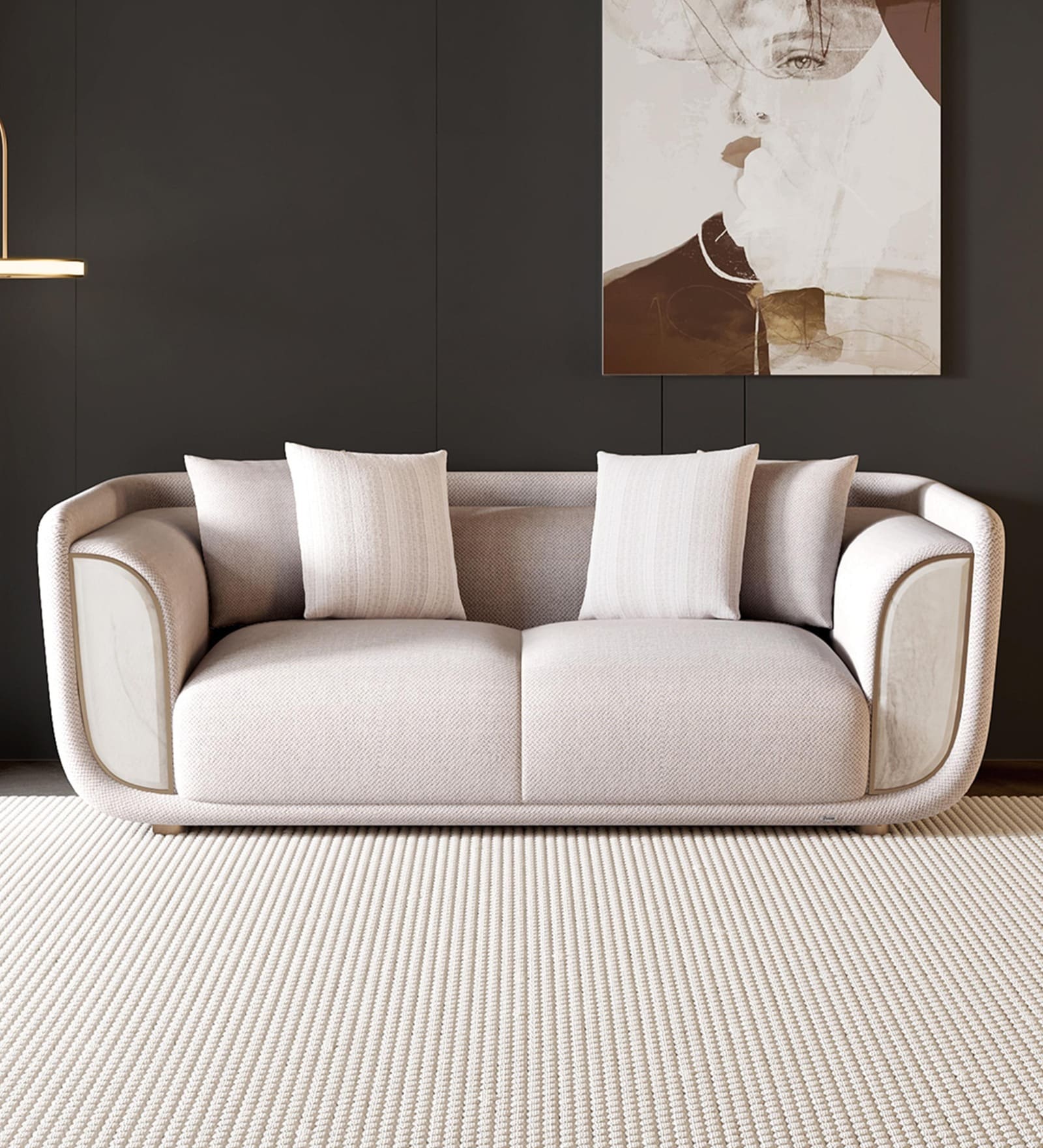 Astoria 2 Seater Sofas In Grey Finish