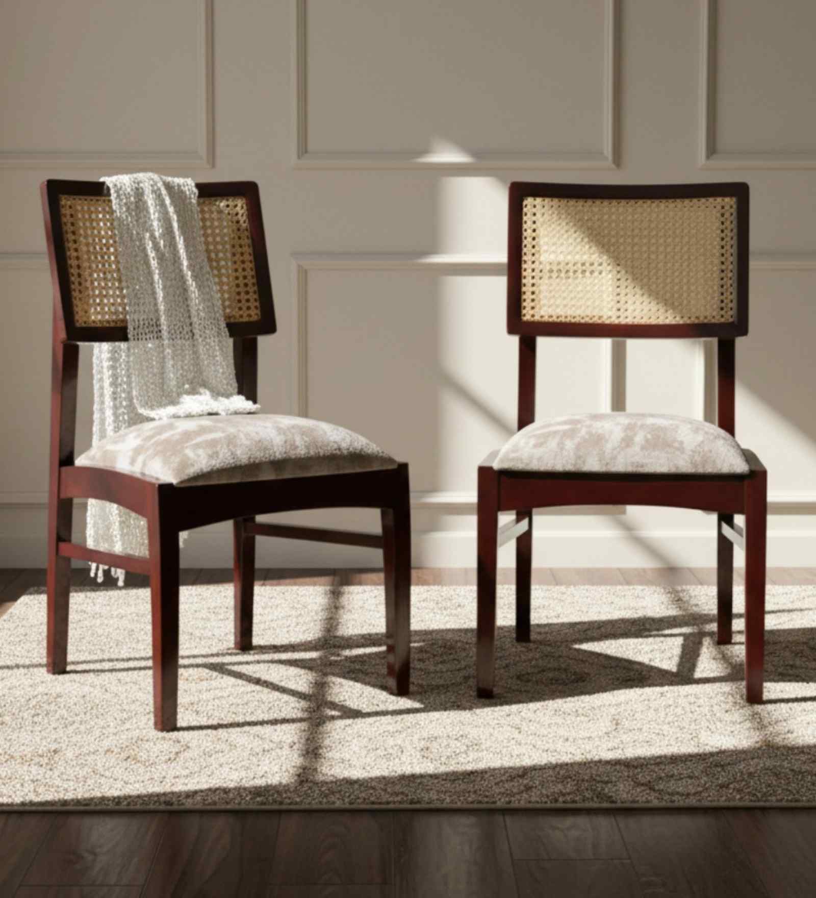 Astoria Teak Wood Dining Chair In Brown Finish