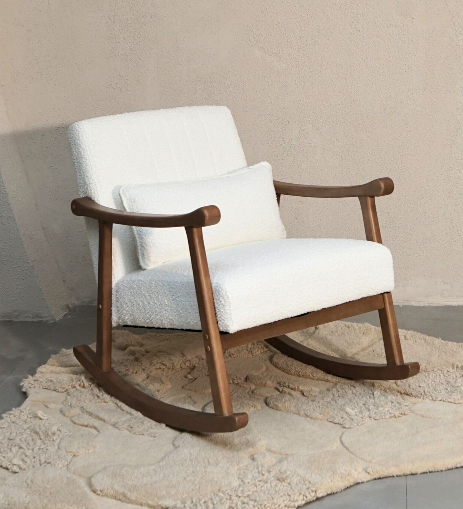 Buy Astra Boucl Rocking Chair in White Colour at 100% OFF by Muun Home ...