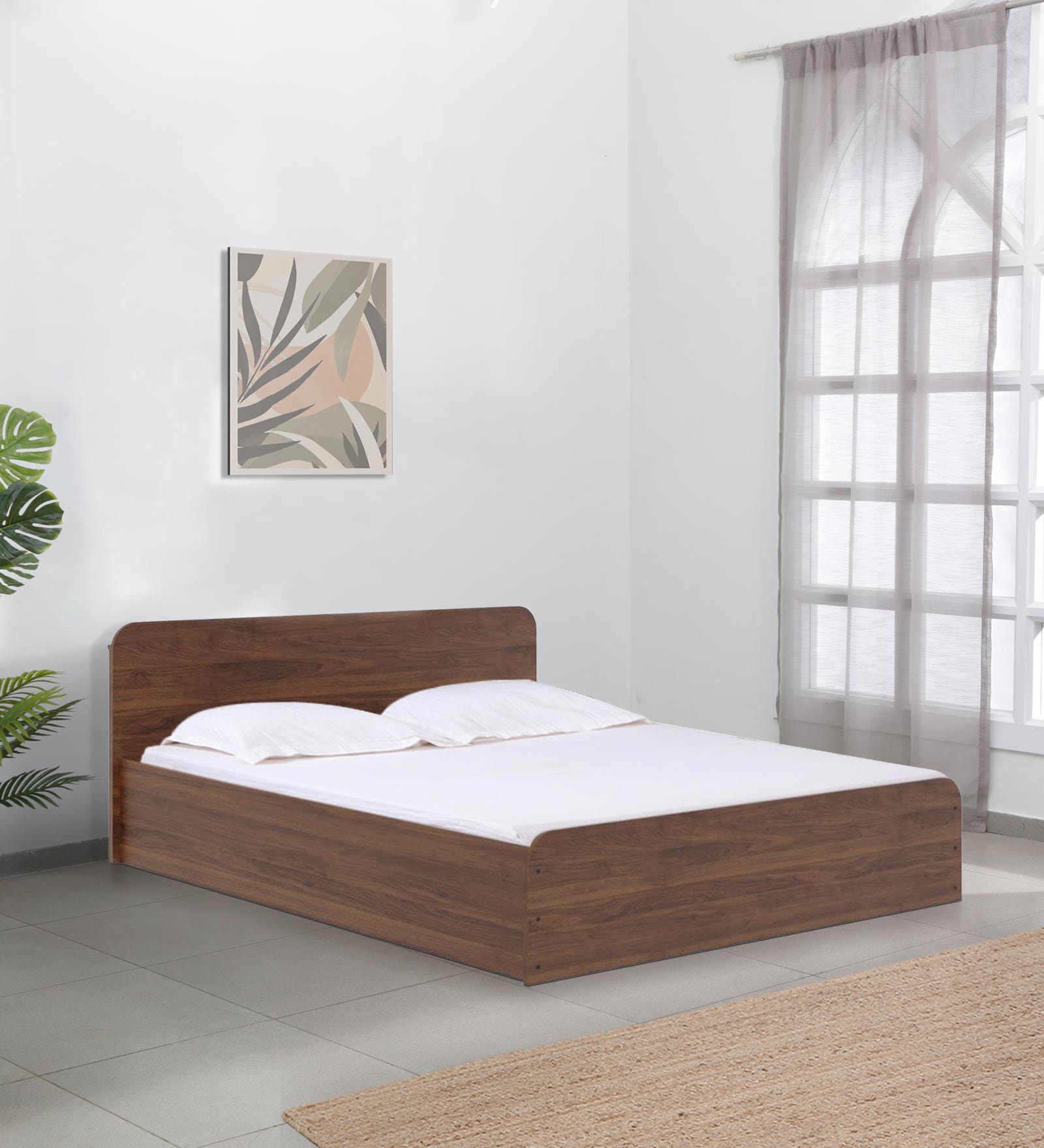 Buy Astra King Size Bed In Columbian Walnut Colour With Hydraulic ...