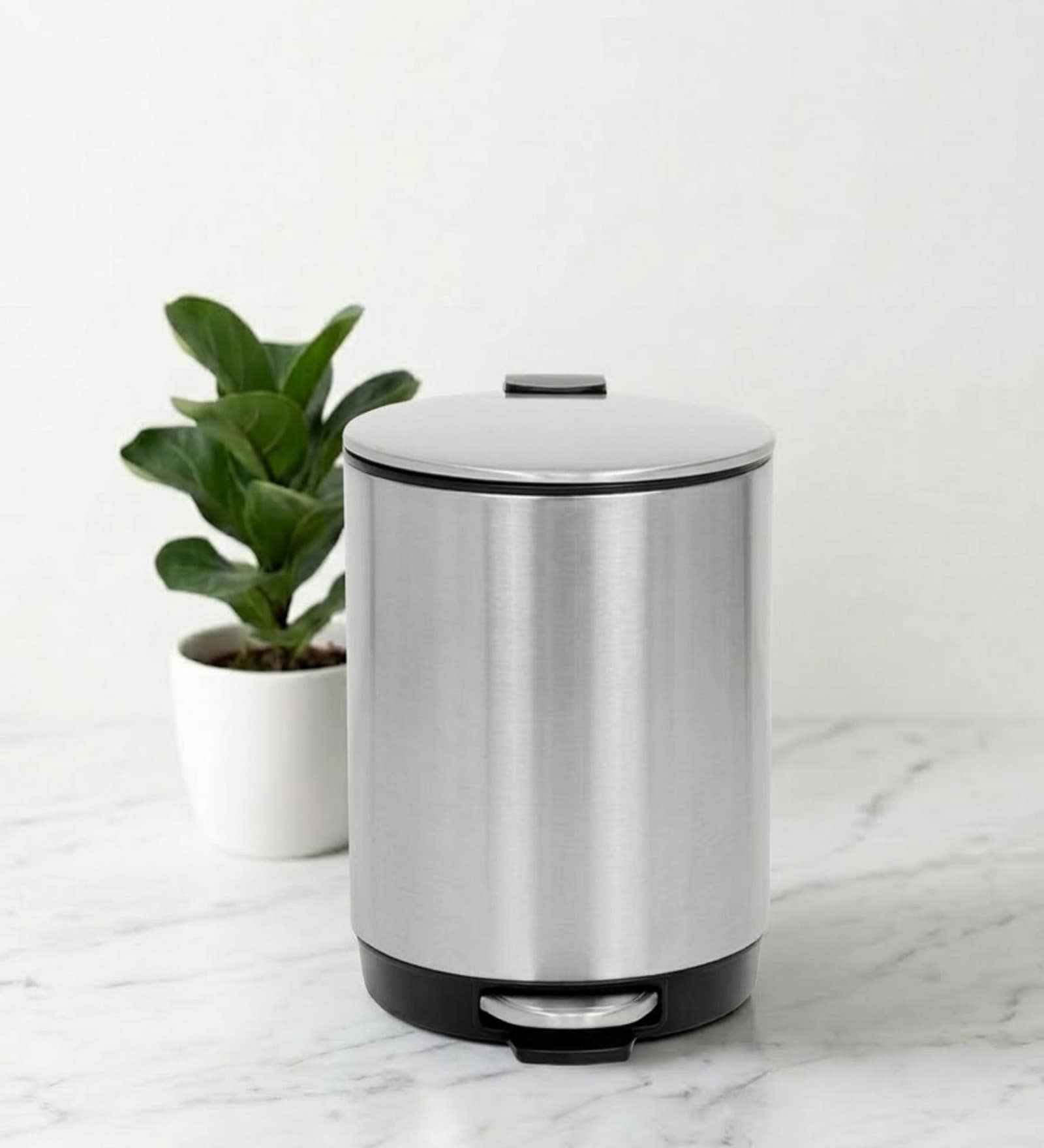 Silver Metal Astra Trash Bin 5 Ltr