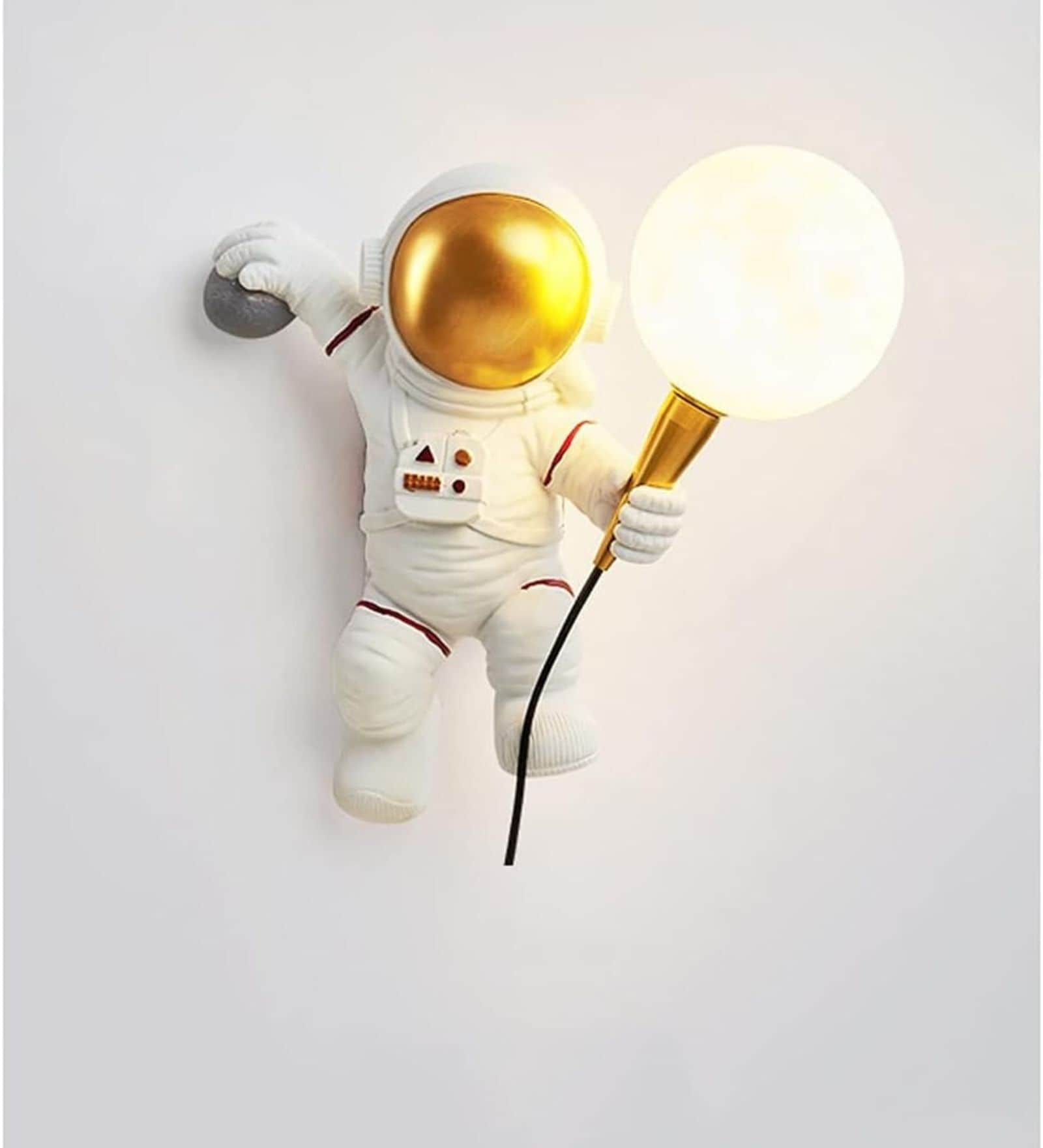Astronaut Moon Wall Lamp   Creative Space-Themed LED Light
