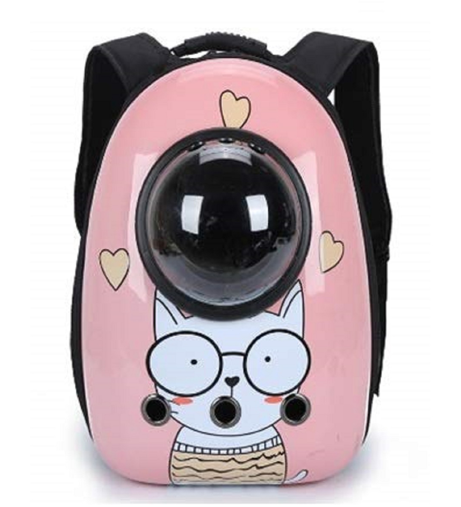 Astronaut Kitty Pink & White Fabric Travel Pet Carrier Backpack