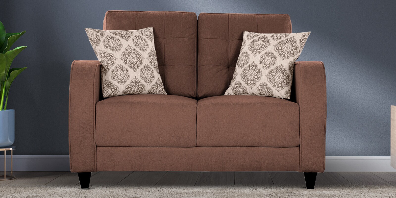 Ashford Fabric 2 Seater Sofa in Brown Colour
