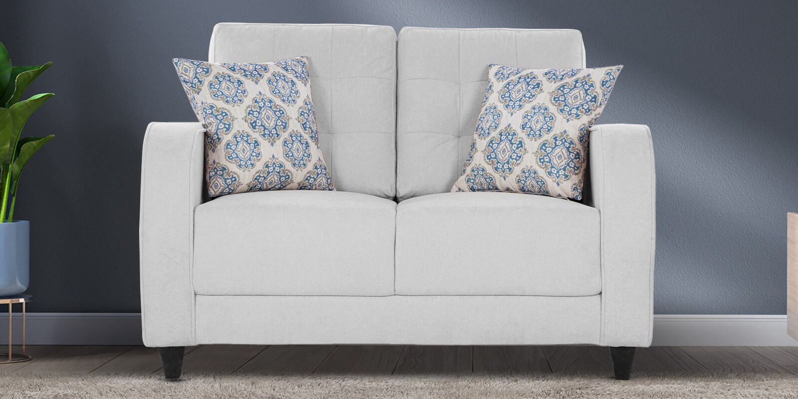 Ashford Fabric 2 Seater Sofa in Light Grey Colour