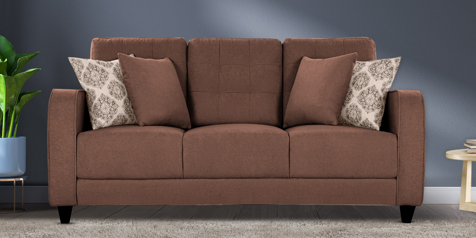 Ashford Fabric 3 Seater Sofa in Brown Colour Ashford Fabric 3 Seater Sofa in Brown Colour