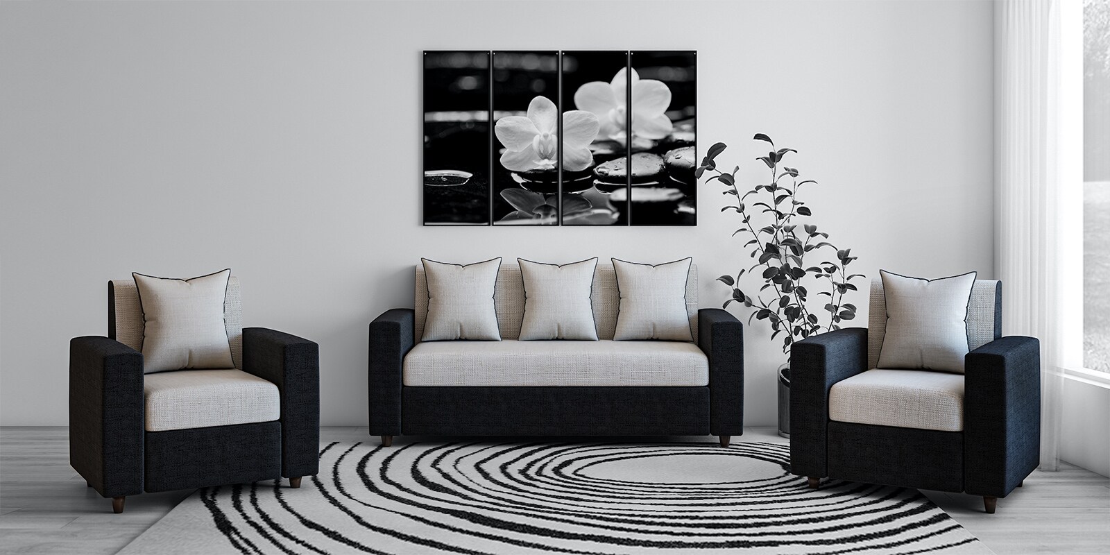 Ashton 3+1+1 Seater Sofa set in Multi Colour