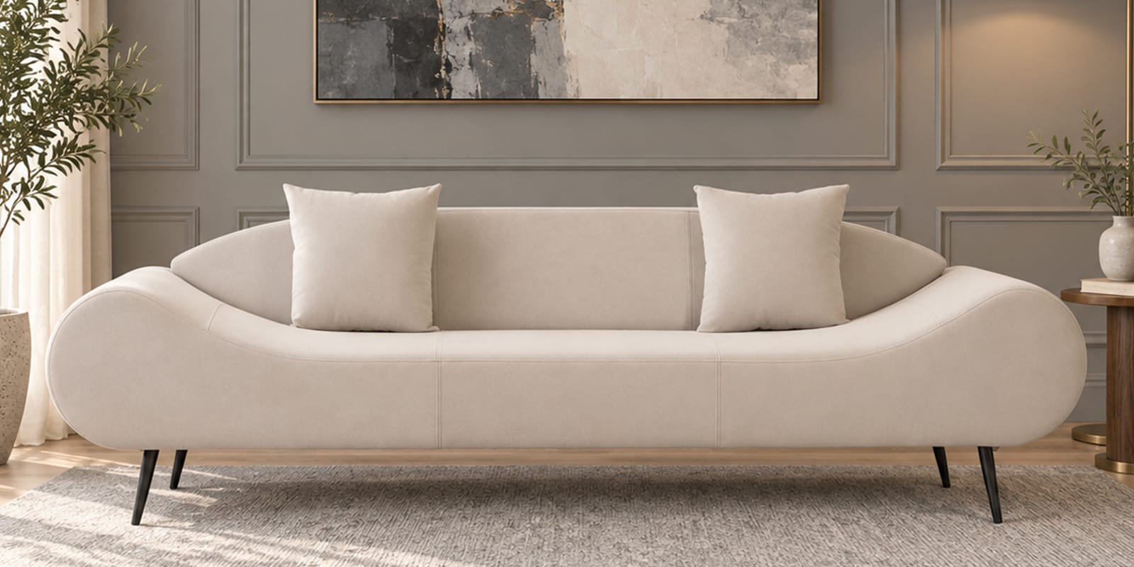 Astonishing 3 Seater Sofa In Beige Color