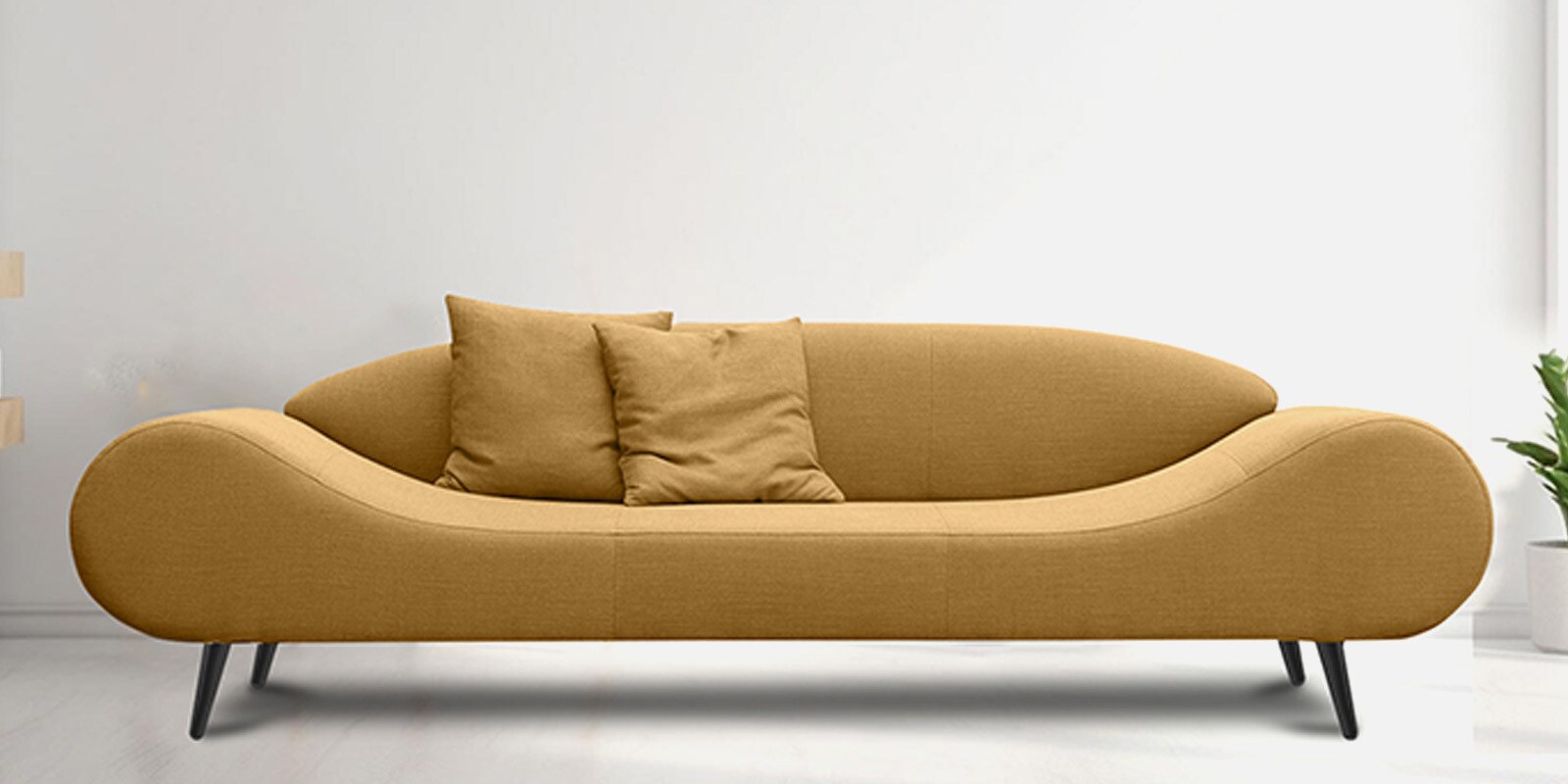 Astonishing 3 Seater Sofa In Yellow Color