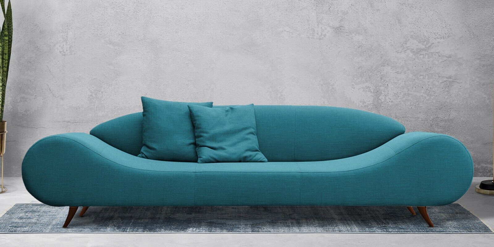 Astonishing Fabric 3 Seater Sofa in Cadet Blue Colour