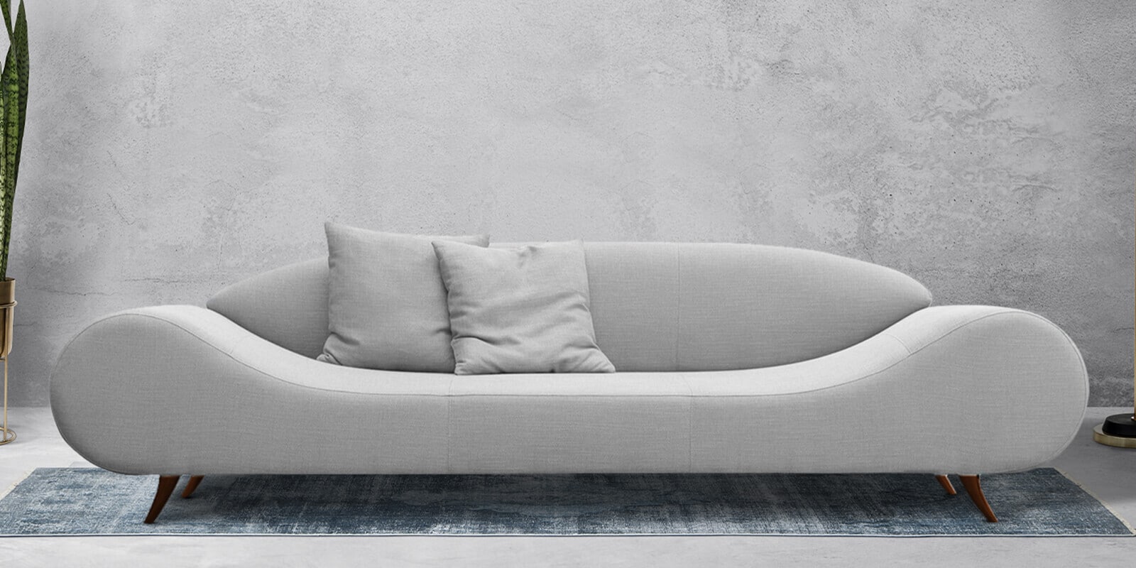Astonishing Fabric 3 Seater Sofa in Shiny Light Grey Colour