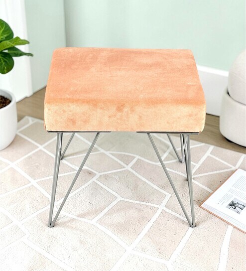 Asansol Stool In Mist Grey Colour Finish