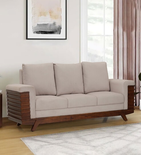 Ashoka 3 Seater Sofa In Brown Finish