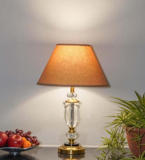 Ashurst Metal & Crystal Table Lamp (Black & Antique Brass)