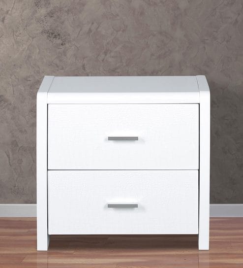 Buy Aspen New High Gloss Bedside Table In White Colour By Hometown