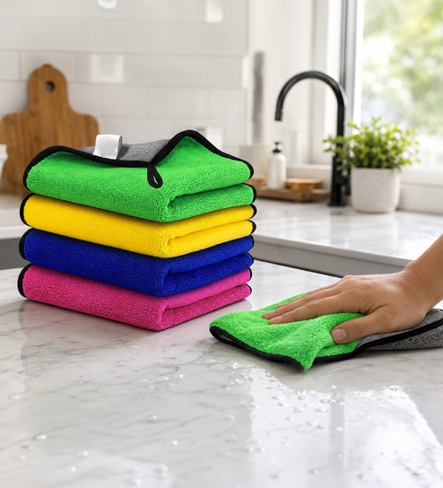 Assorted 600 GSM Microfiber Multipurpose Hand Towel (1Pc)