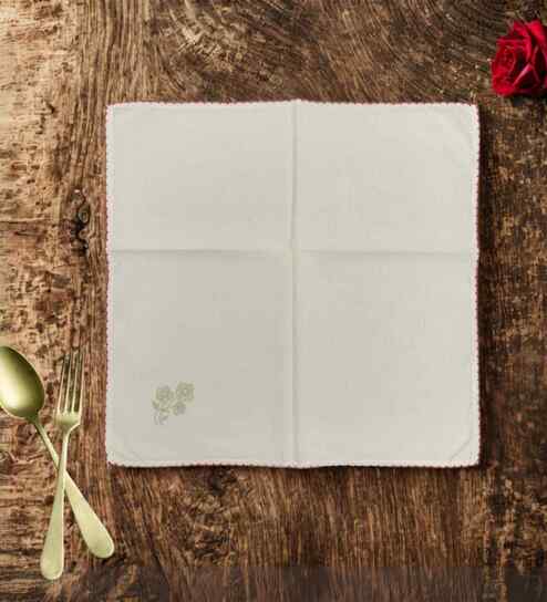 Assorted Hand Embroidered Cotton Napkin (Set of 2)