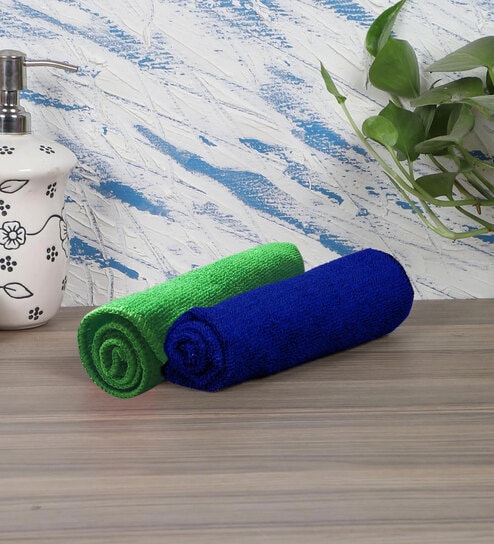 Assorted Microfiber 270 GSM Hand & Multipurpose Towels (2pcs- Any Random Colors)