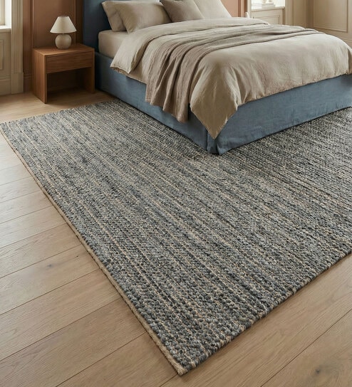Soft Braided Rug 5X8'6 ft| Natural & Wisteria Carpet Dhurrie