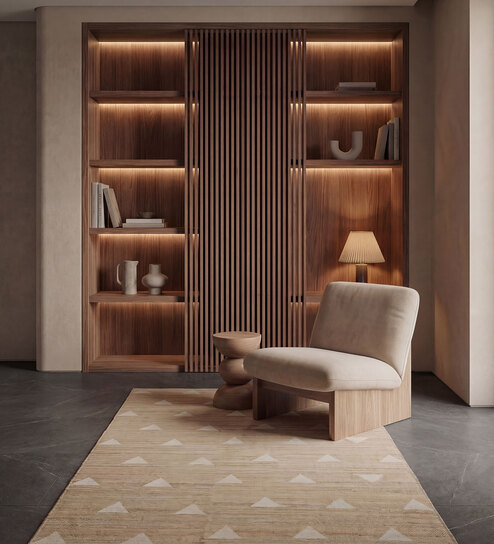 Soft Lattice Rug 5X8 ft| Natural Brown Carpet Dhurrie