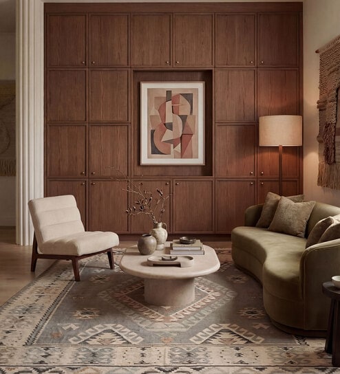 Soft Tribal Geometric Rug 8X10 ft| White & Beige Carpet Dhurrie