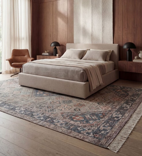 Soft Tribal Rug 5X8 ft| Coral Essence & Siam Blue Carpet Dhurrie