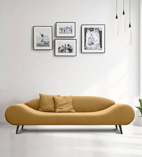 Astonishing 3 Seater Sofa In Yellow Color