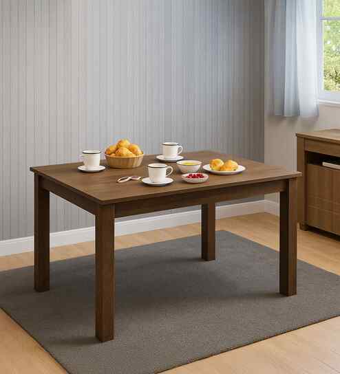 Astra 6 Seater Dining Table In Brown Color