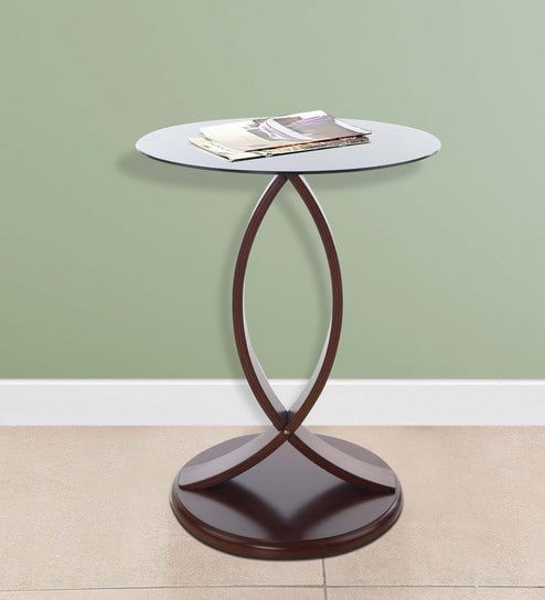 Buy Astra Telephone Stand With Black Glass In Rosewood Finish By