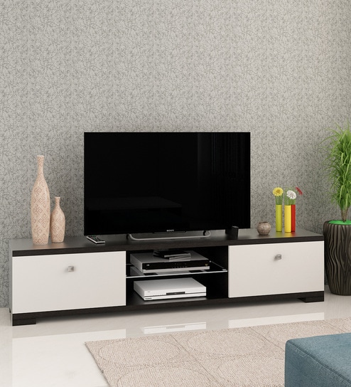 Kosmo Astron TV Console for TVs in Natural Wenge & Frosty White Finish for TVs up to 43"