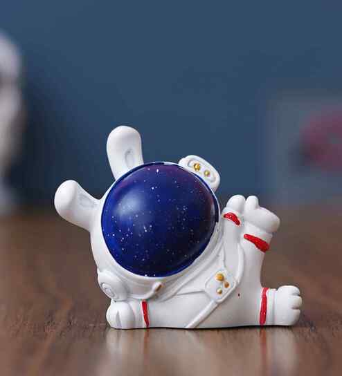 Astronaut Sky Rabbit Multicolour Polyresin Showpieces