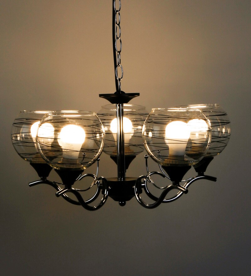 Buy Ascella Silver Glass Chandelier By Amberville Online Glass