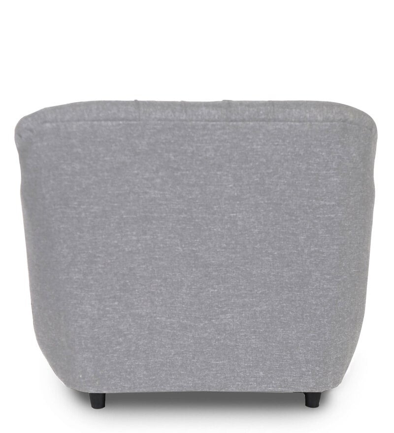 Buy Ashen Fabric 1 Seater Sofa in Light Grey Colour by Fine Group Online Modern 1 Seater Sofas