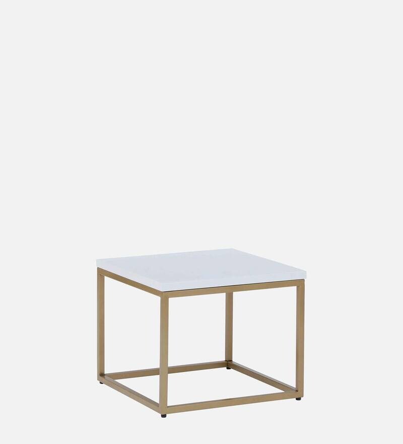 Buy Ashton Metal Nesting Coffee Table Set in White & Gold Finish Online