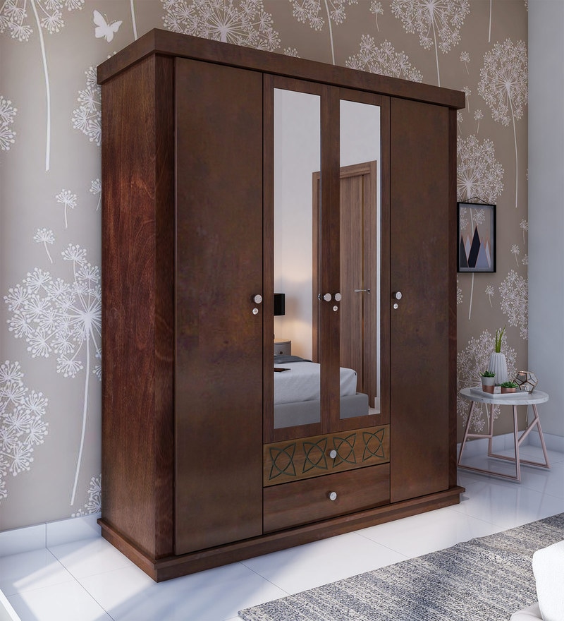 Buy Astra Four Door Wardrobe In Wenge Colour By Hometown Online