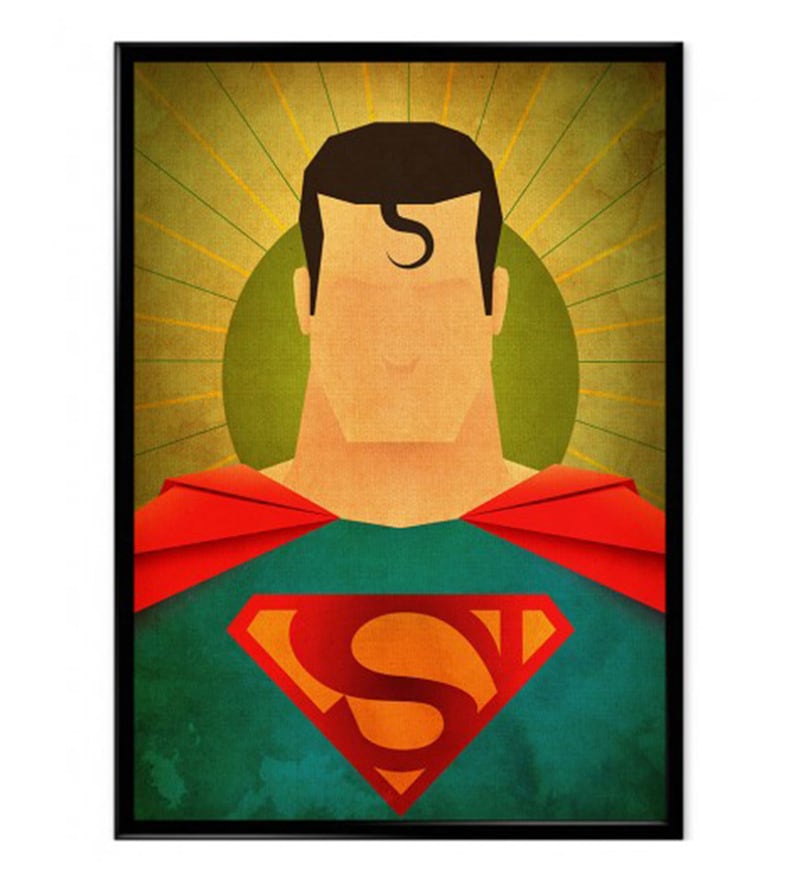 Buy Astrode Engineered Wood 12 X 18 Inch The Superman Framed Wall Art Online Comics Cartoons Posters Home Decor Pepperfry Product