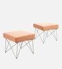 Asansol Stool Set Of 2 In Mist Grey Colour Finish