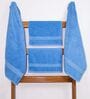 Blue Cotton Solid  500 GSM Bath & Hand Towels Pack of 4 (2 Bath 2 Hand)