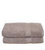 Ash Brown Cotton Solid  500 GSM Bath Towels Pack of 2