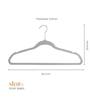 Ash Grey Premium Velvet Hangers with Non-Slip Surface, 360 Swivel Hook, Slim Ergonomic Design