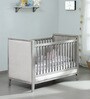 Ash Grey Collection Solid Wood Crib in Grey Colour Cushioned Side Panels