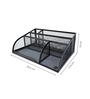 Ash Grey Metal Mesh Desk Organizer with Compartments