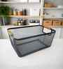 Ash Grey Powder-Coated Metal Mesh Storage Basket