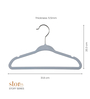 Ash Grey Premium Velvet Kids Hangers with Non-Slip Surface, 360 Swivel Hook, Slim Ergonomic Design